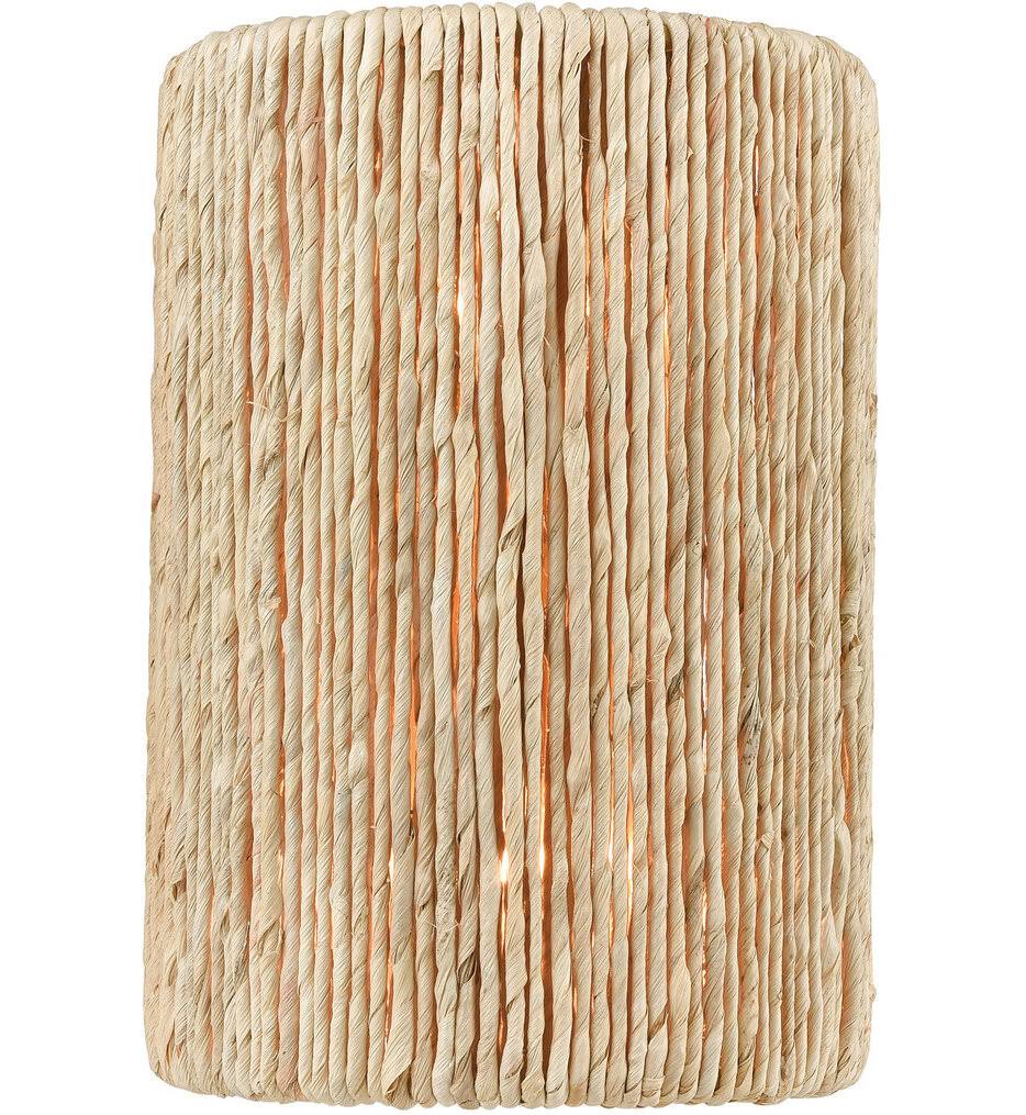 2-Light Satin Brass Sconce with Abaca A50458