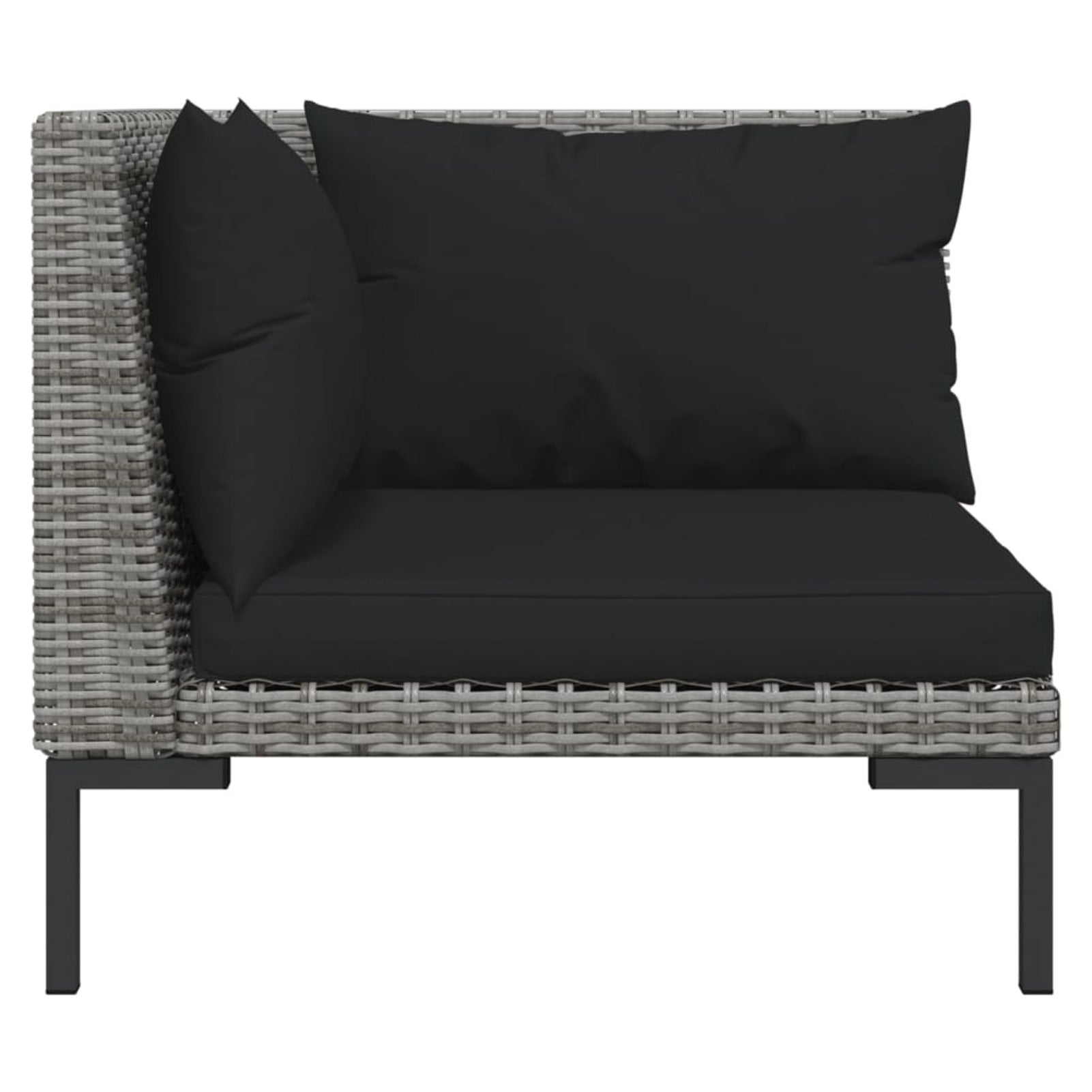10 Piece Patio Set with Cushions Poly Rattan Dark Gray T460924