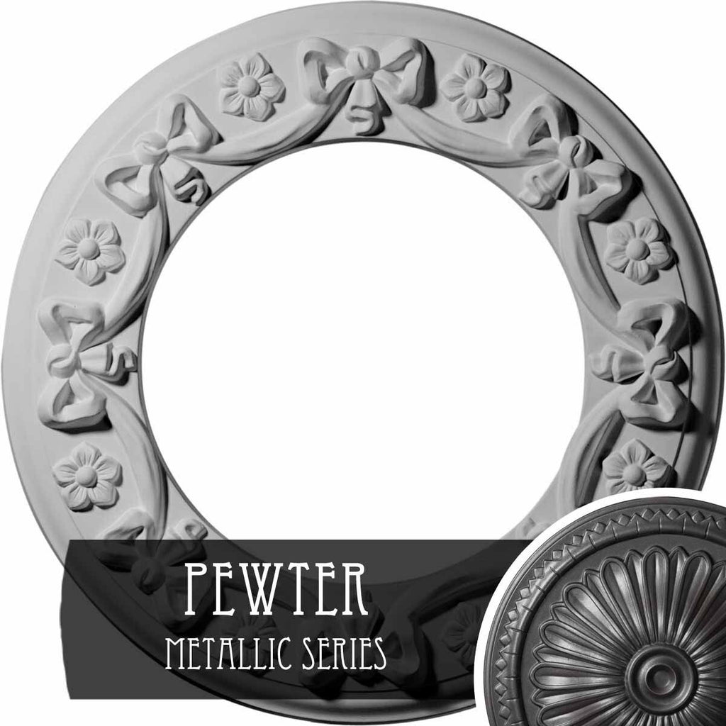 12 1/4x22OD x 7 1/2x22ID x 7/8x22P Ribbon with Bow Ceiling Medallion W422370
