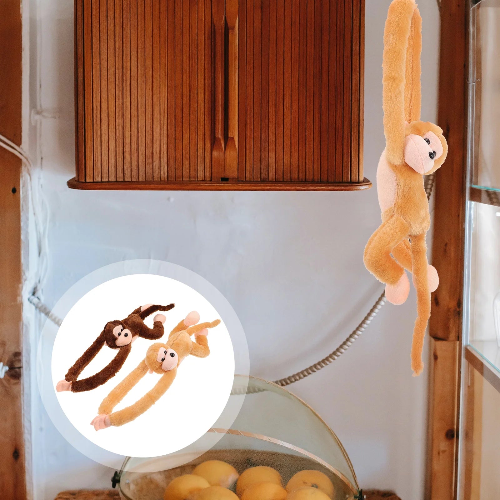 2Pcs Hanging Plush Monkey Doll Stuffed Animal Toy T629