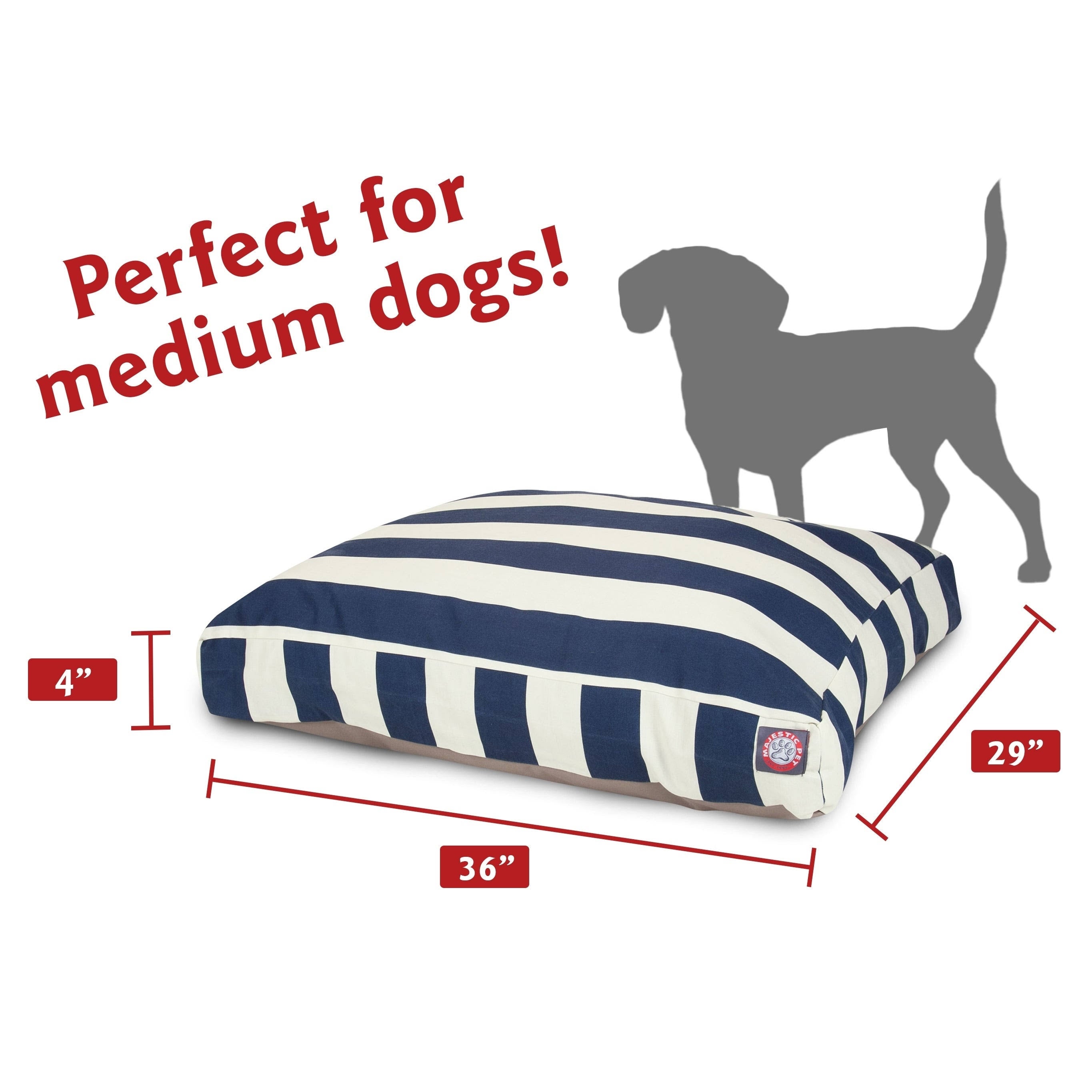 Navy Blue Vertical Stripe Rectangle Pet Bed R685432