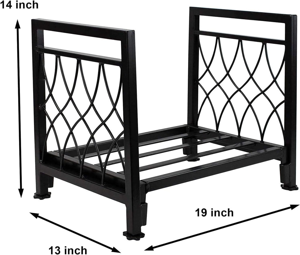 Firewood Rack with Log Bag 19 Inch Steel Wood Storage Rack O31812