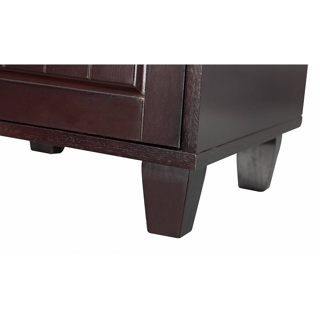 Dark Birch Floor Cabinet with 1 Door, 1 Drawer and 3 Open Shelves P60434