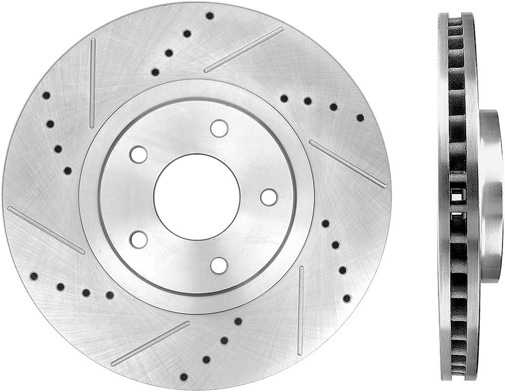 Front Drilled & Slotted 5 Lug Rotors E71422