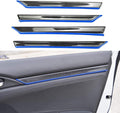 4pcs ABS Carbon Fiber Style Door Moulding Trims Cover For Honda Civic BLUE Pack of 2 U516371