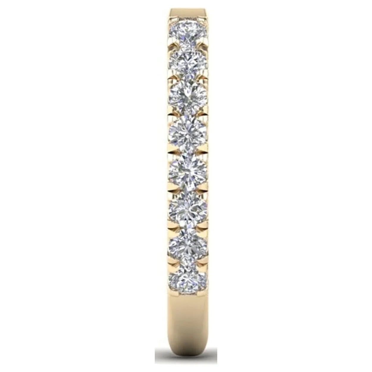 14K Solid Gold Diamond Hoop Earring W92342