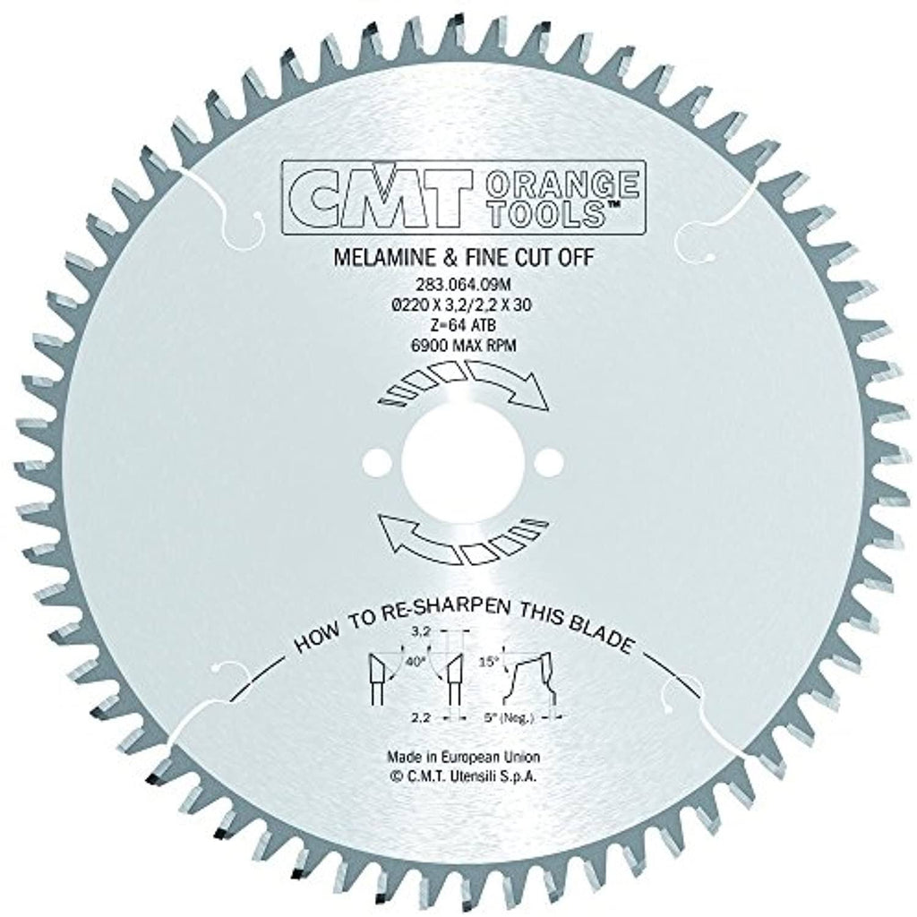 Industrial Melamine & Fine Cut-Off Saw Blade, 220mm x 64 Teeth with 30mm Bore C759907