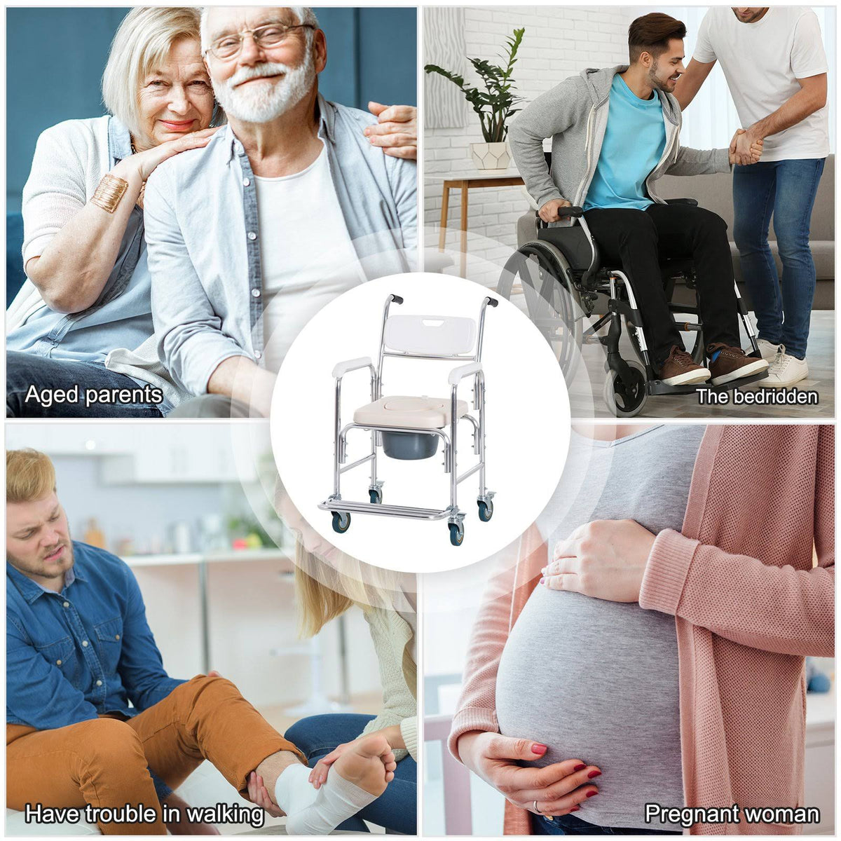 Medical Rolling Commode Chair E643060