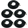 25ft XLR Male to Female Black Microphone Cable - 5 Pack T4625