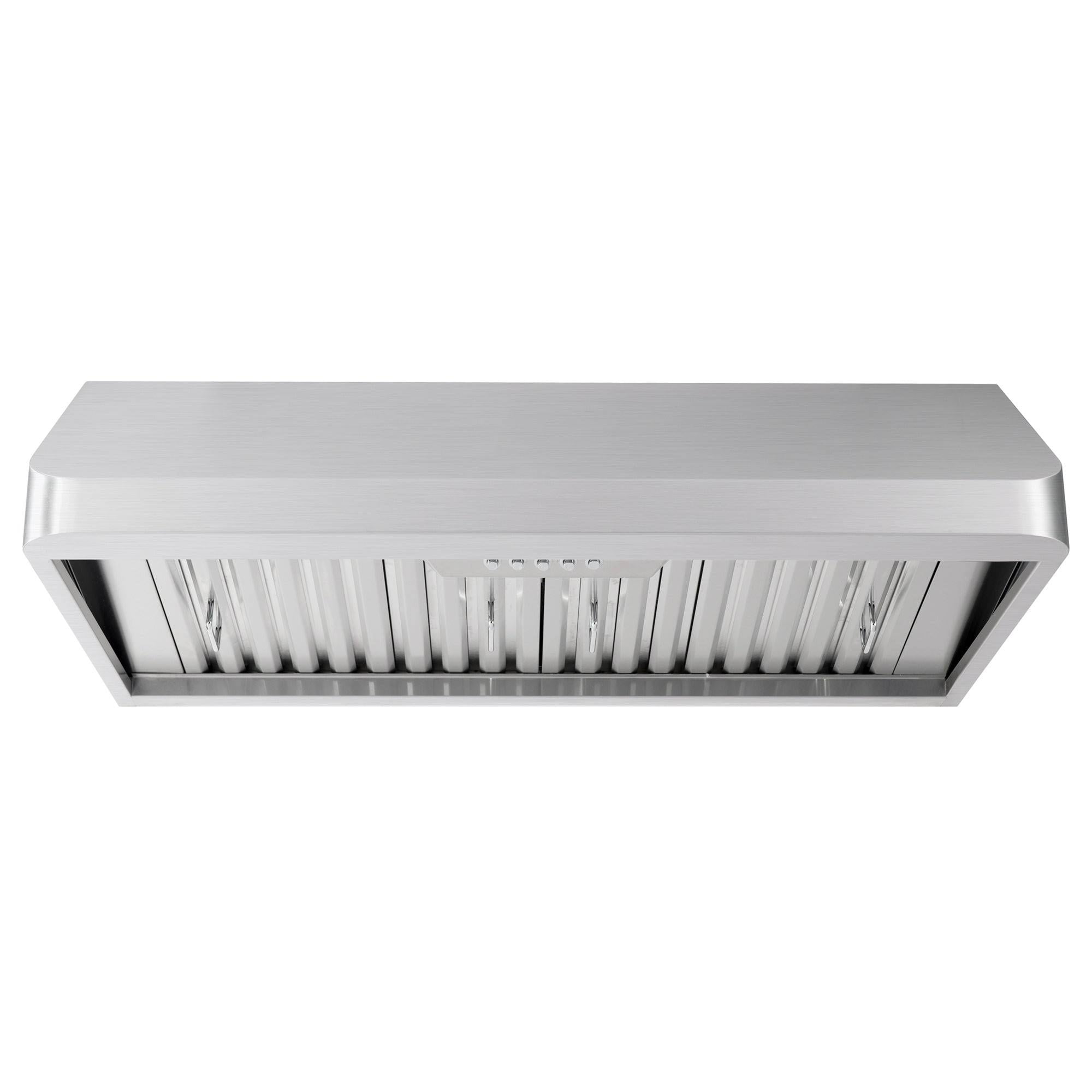 Stainless Steel Ducted Under Cabinet Range Hood with Push Button Controls, LED Lighting and Permanent Filters T325295