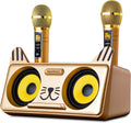 Portable Karaoke Machine with Bluetooth Speakers and 2 Wireless Microphones F238786