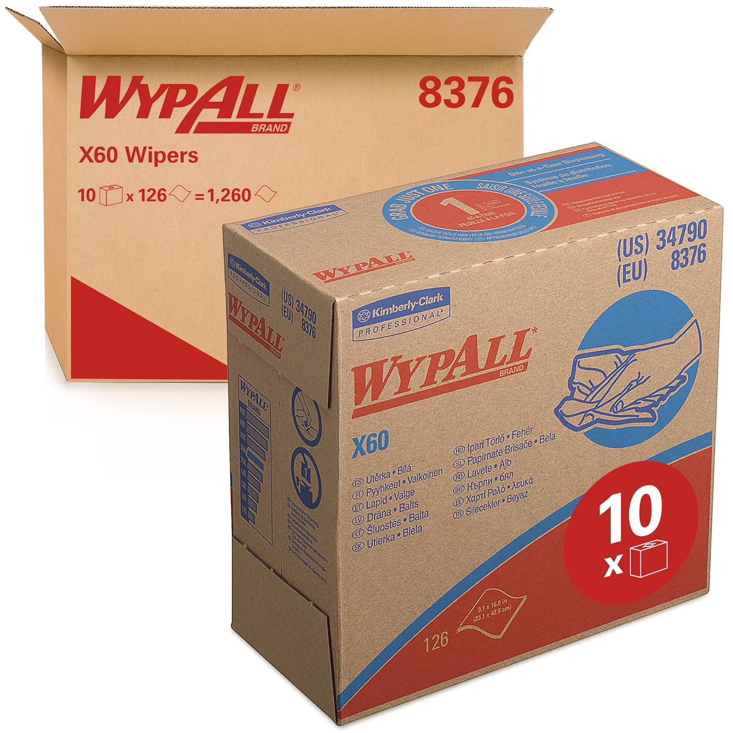 White Reusable Cloths, 10 Boxes / Case, 126 Sheets / Box I660