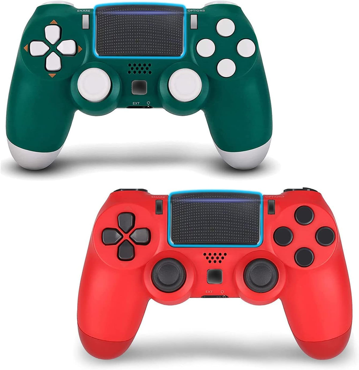 2 Pack Wireless Game Controller for PS4 (Transparent White Blue) N2838