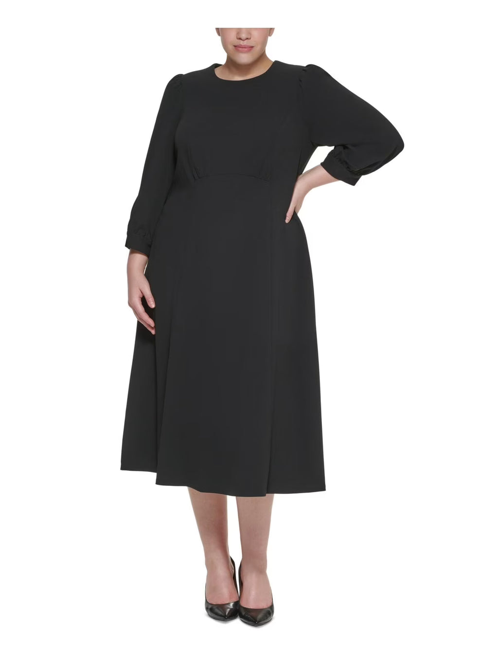 Plus A-Line Calf Midi Dress E746432