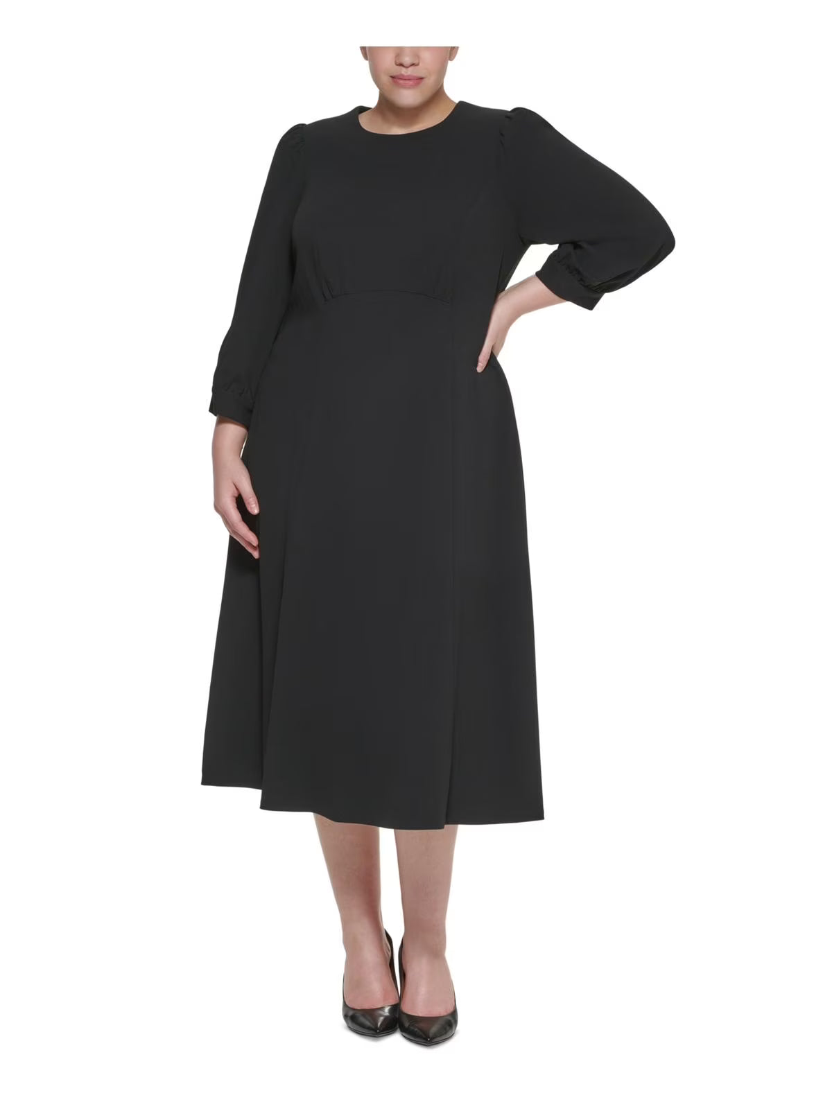 Plus A-Line Calf Midi Dress E746432