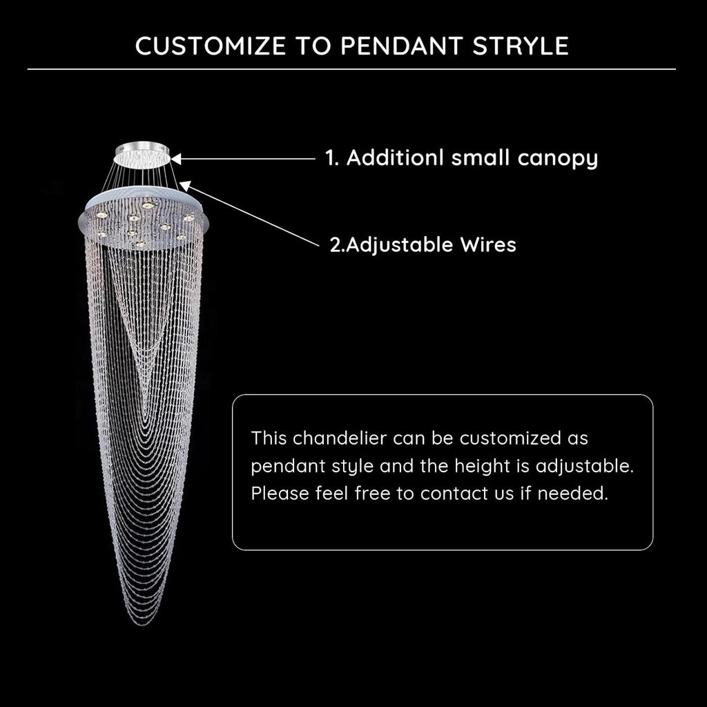 Modern Crystal Chandelier, H91'' High K40869