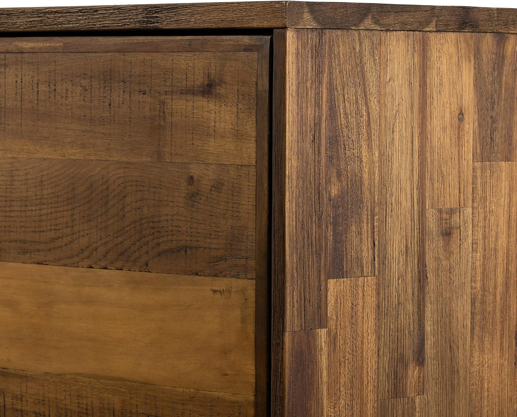 Mixed Wood Dining Buffet Cabinet Credenza Storage 62 Wide Matte Brass P9330