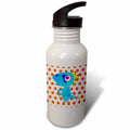 Baby Blue Dino On Orange Dots 21 oz Sports Water Bottle A890