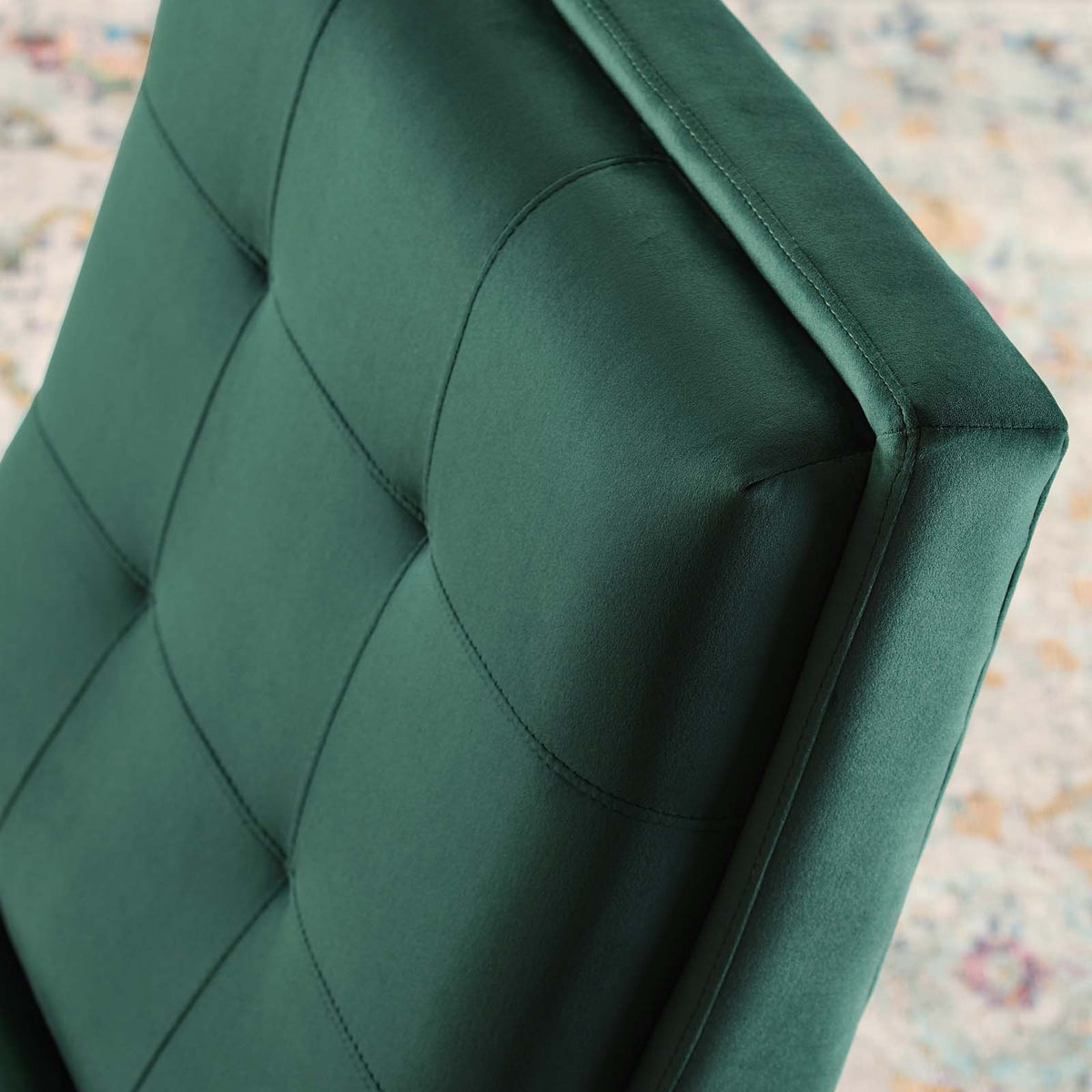 Green Velvet Lounge Chair and Ottoman Set Q689077