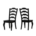 Antique Black Ladder Back Side Chair, Set of 2 S7702
