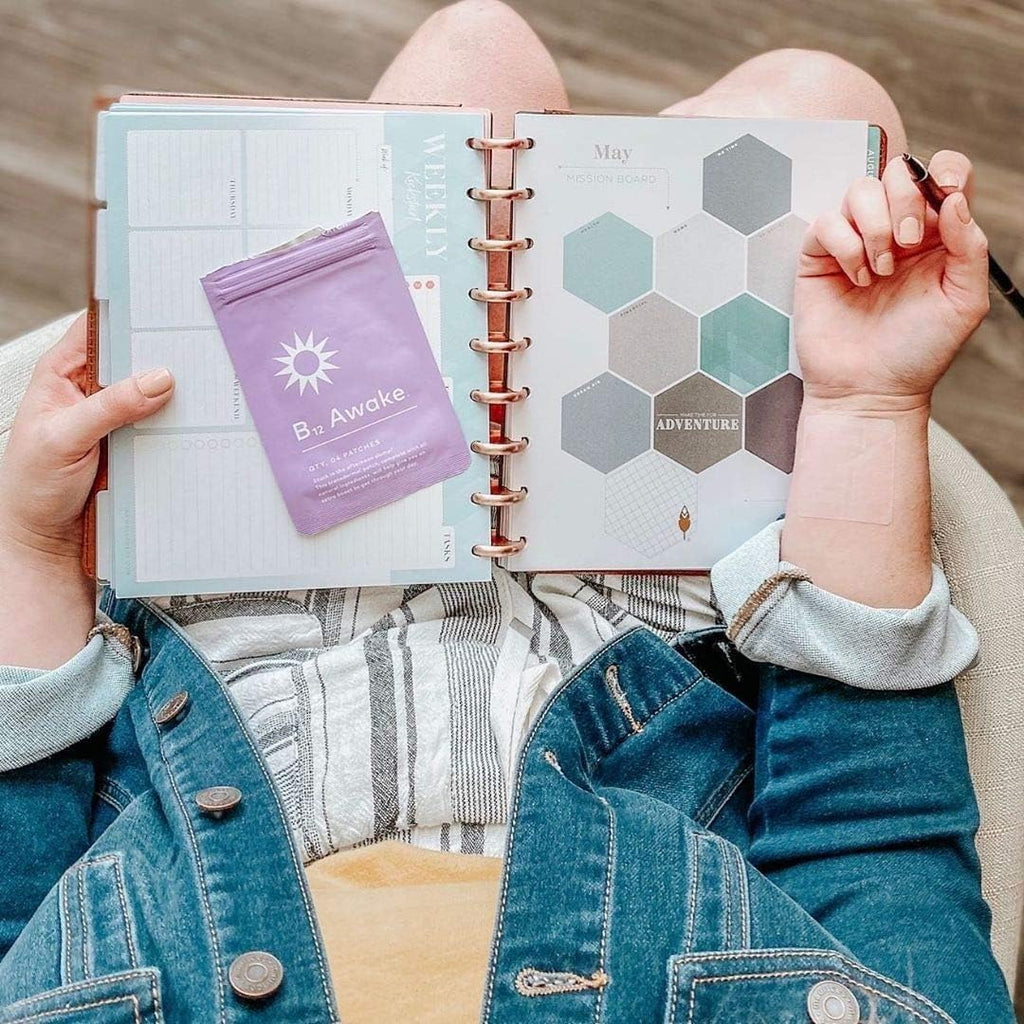 B12 Awake Patch with Caffeine and Green Tea Extract (16 Patches) Pack of 2 W34407