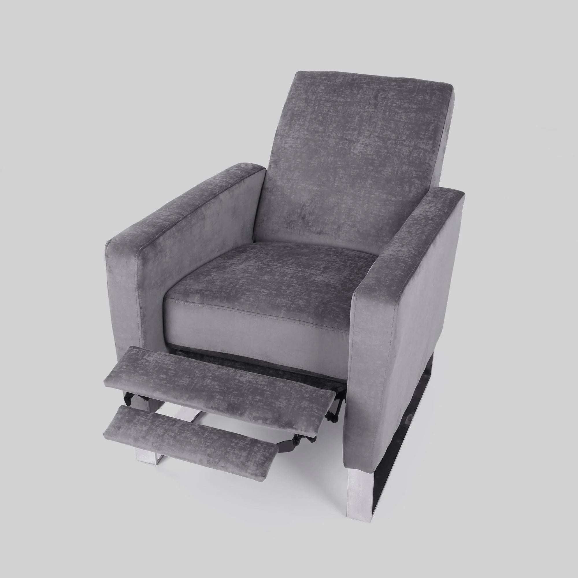 Gray High Leg Push-Back Recliner with Stainless Steel Legs Z648