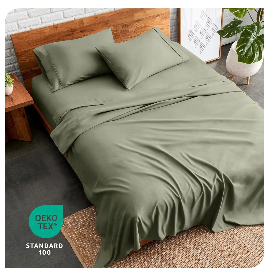 Split King 5 Piece Microfiber Bed Sheet Set with Deep Pockets F963
