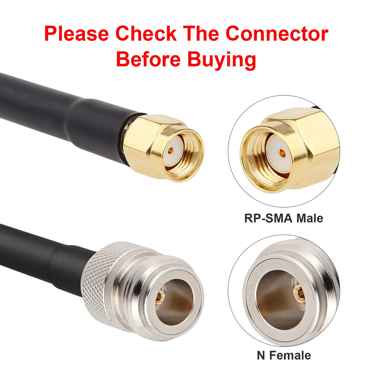 35FT N Female to RP-SMA Male Cable G3644
