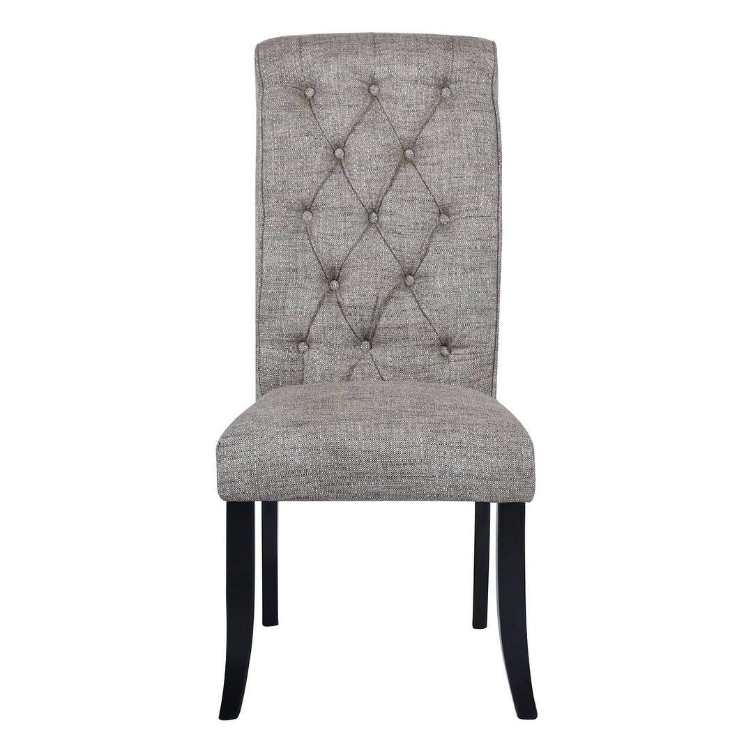 Grey Solid Wood Frame Dining Chair Set of 2 W6379