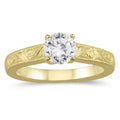 10K Yellow Gold Diamond Solitaire Engagement Ring M817