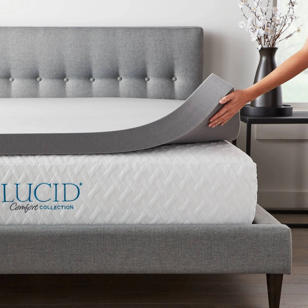 Gray Queen 4 inch Memory Foam Topper U20895