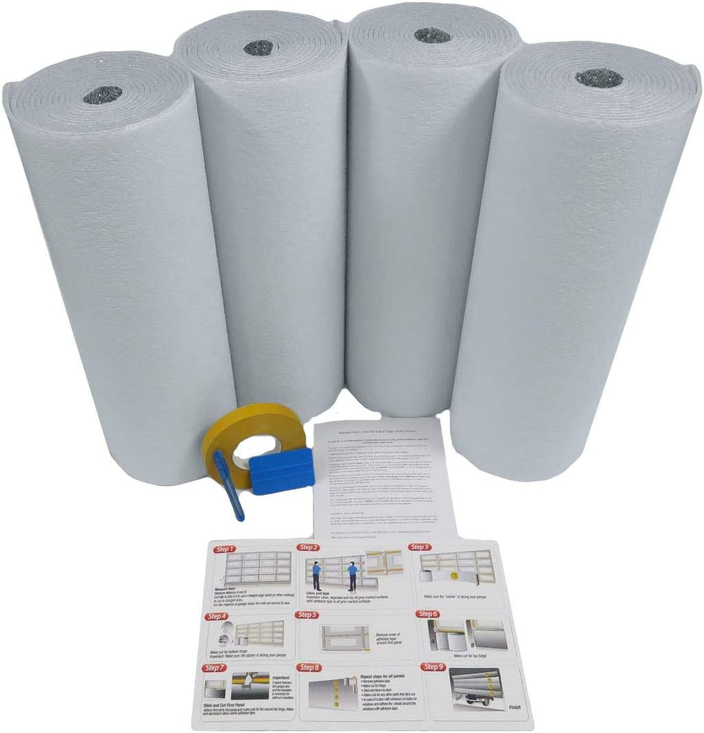 White Reflective Foam Core 2 Car Garage Door Insulation Kit 18FT x 8FT R Value 8.0 D430765