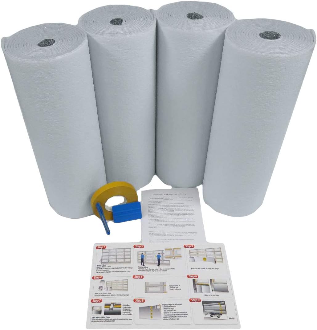 White Reflective Foam Core 2 Car Garage Door Insulation Kit 18FT x 8FT R Value 8.0 A529340
