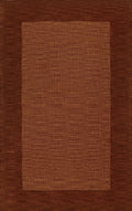 Brown Bordered Lines 8' x 8' Octagon Area Rug U8690