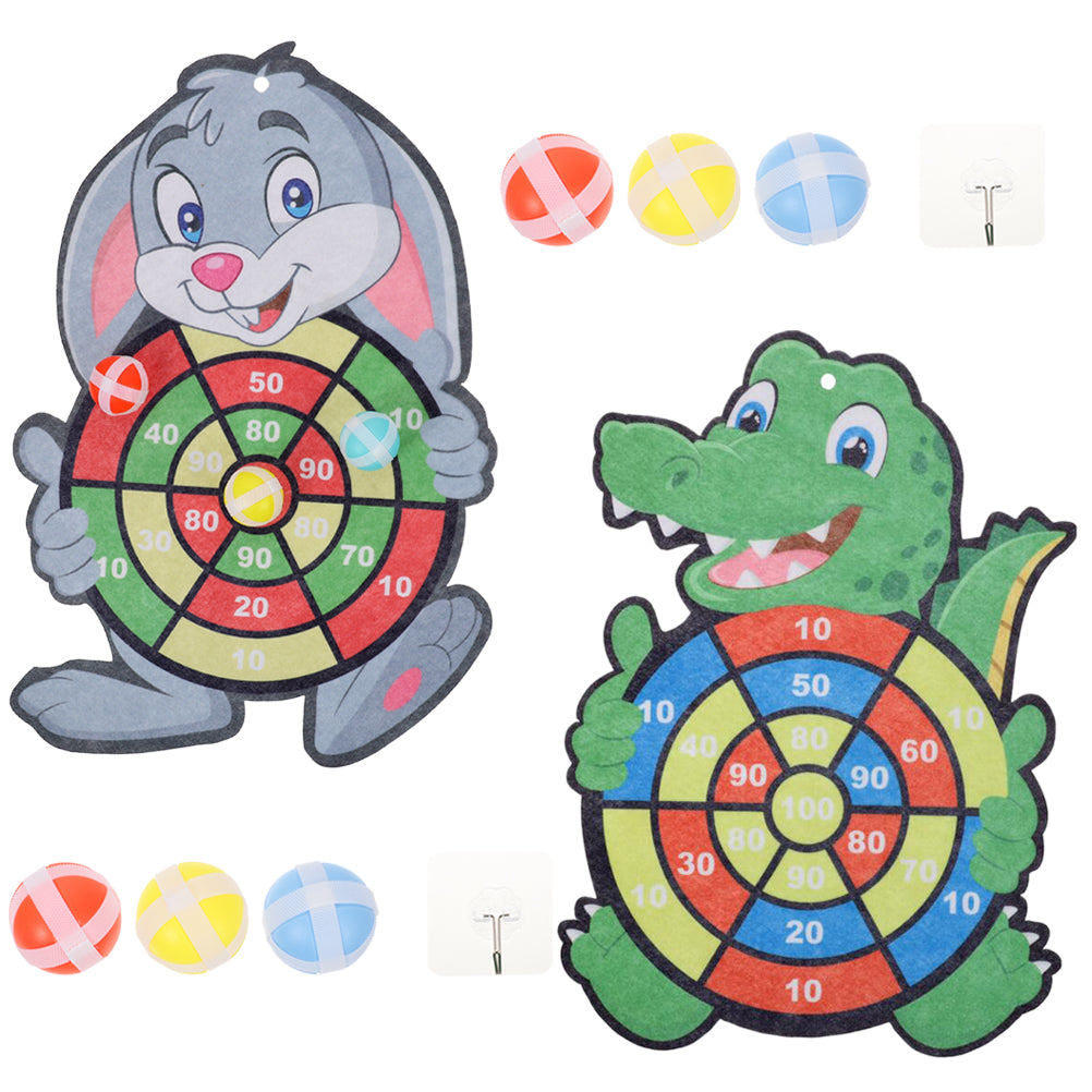 2 Sets Dart Board Game with Sticky Balls R99257