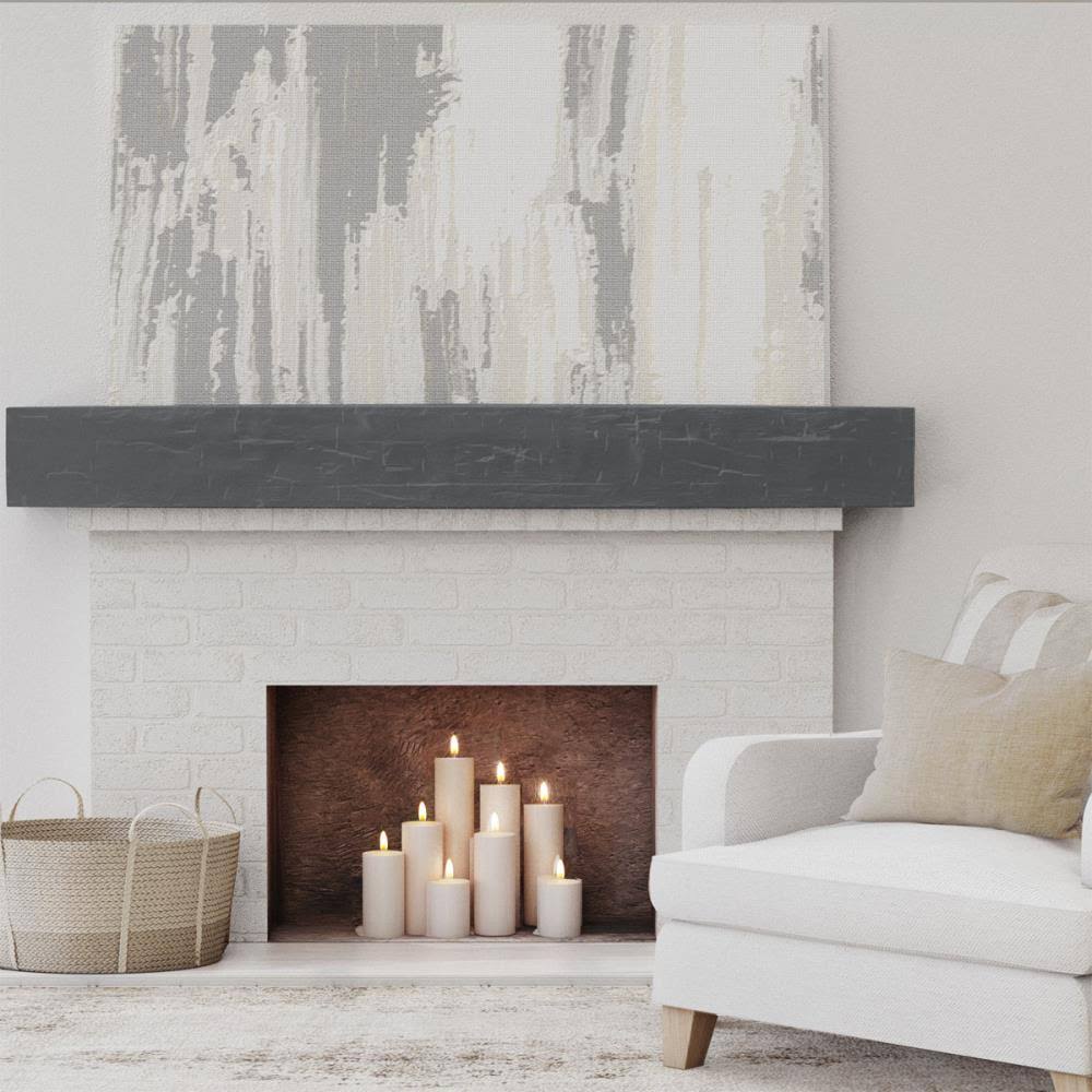 Aged Ash Hand Hewn Faux Wood Fireplace Mantel W170