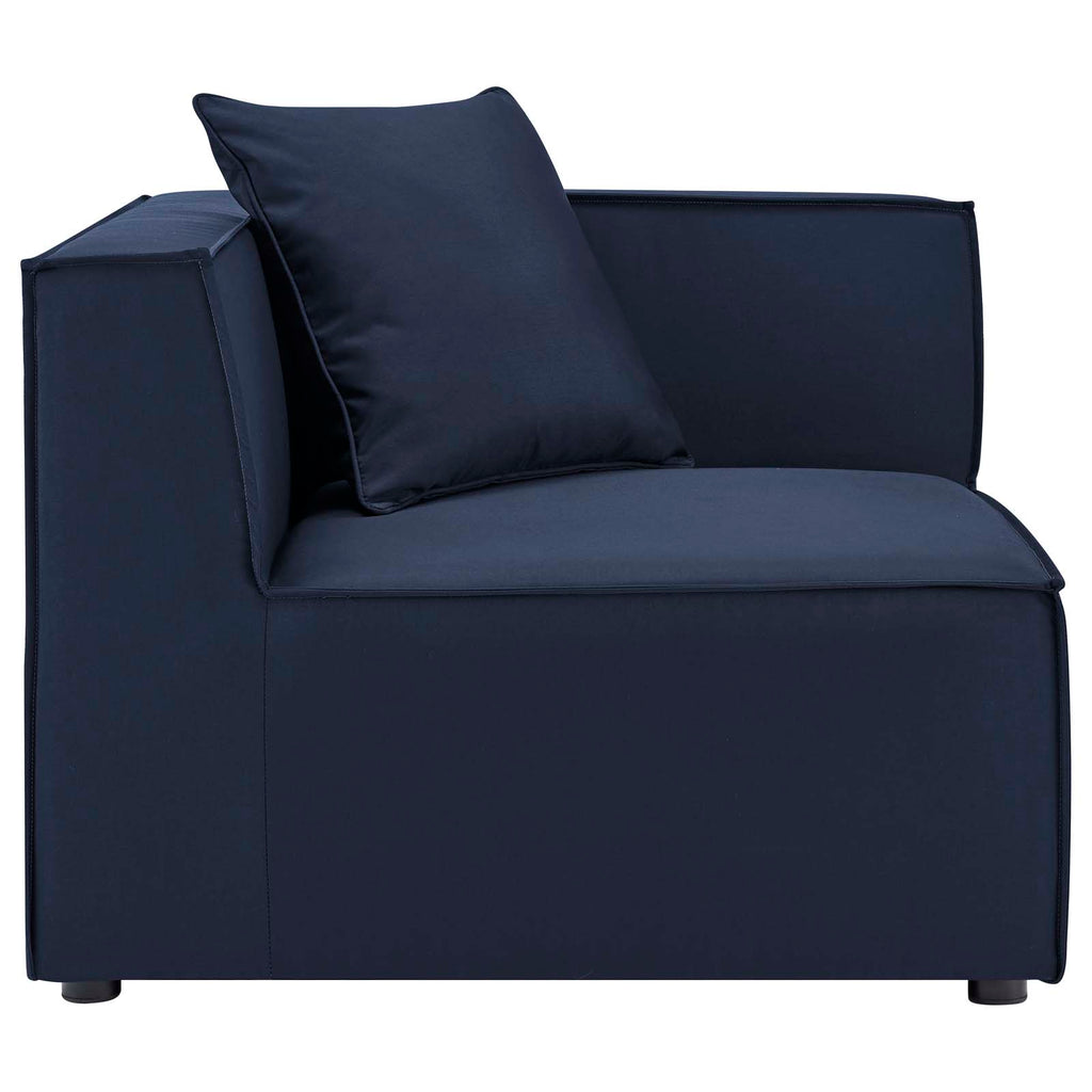 Navy Upholstered Sectional Sofa Corner Chair F973