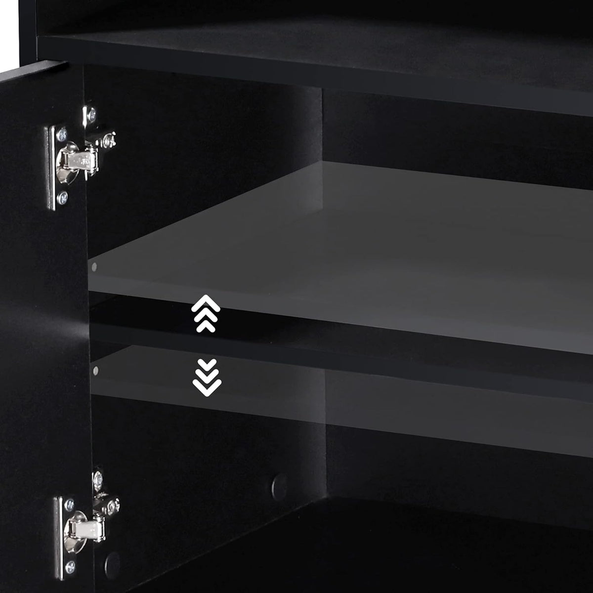 Mobile Black Wood Printer Stand with Storage Shelves and Wheels Z9112