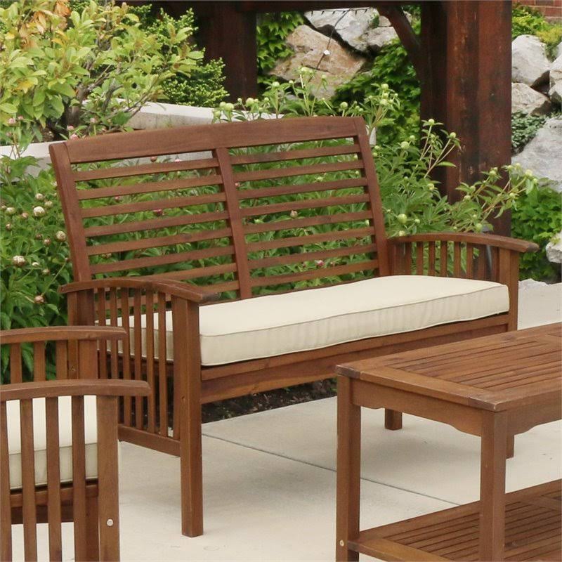Dark Brown Acacia Wood Patio Loveseat X42728