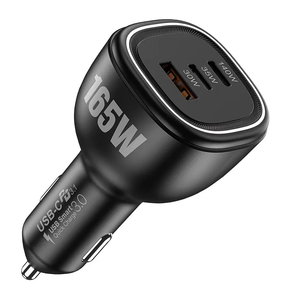 165W USB C Car Charger Adapter PD3.1 140W PD3.0 100W PPS45W QC5 H807