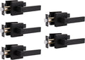 Matte Black Privacy Door Lever with Lock I522