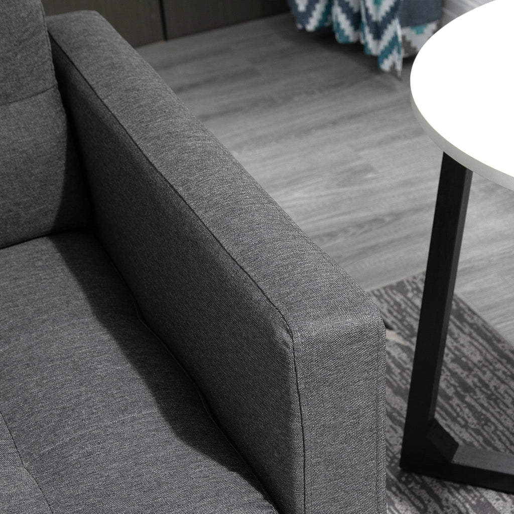 Grey Linen Fabric Convertible Sofa Bed O88930