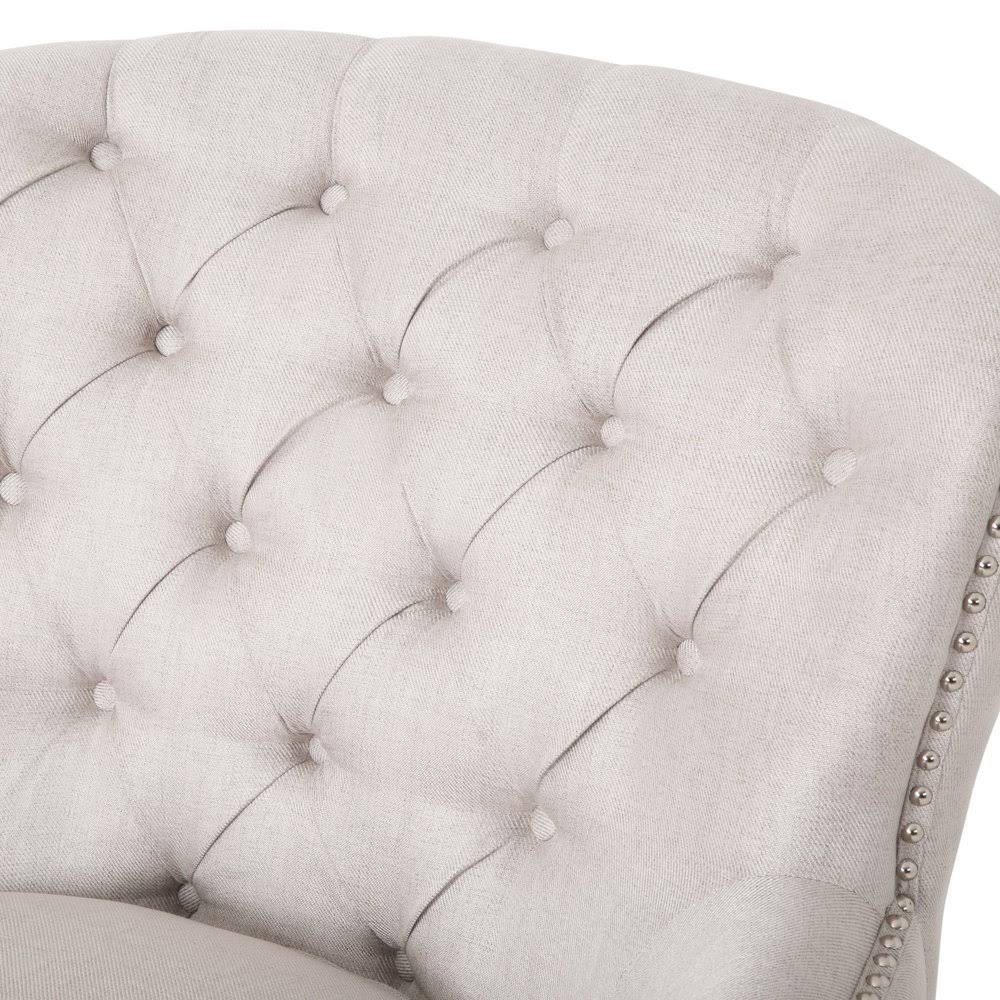 Tufted Club Chair and Ottoman Gray P732489