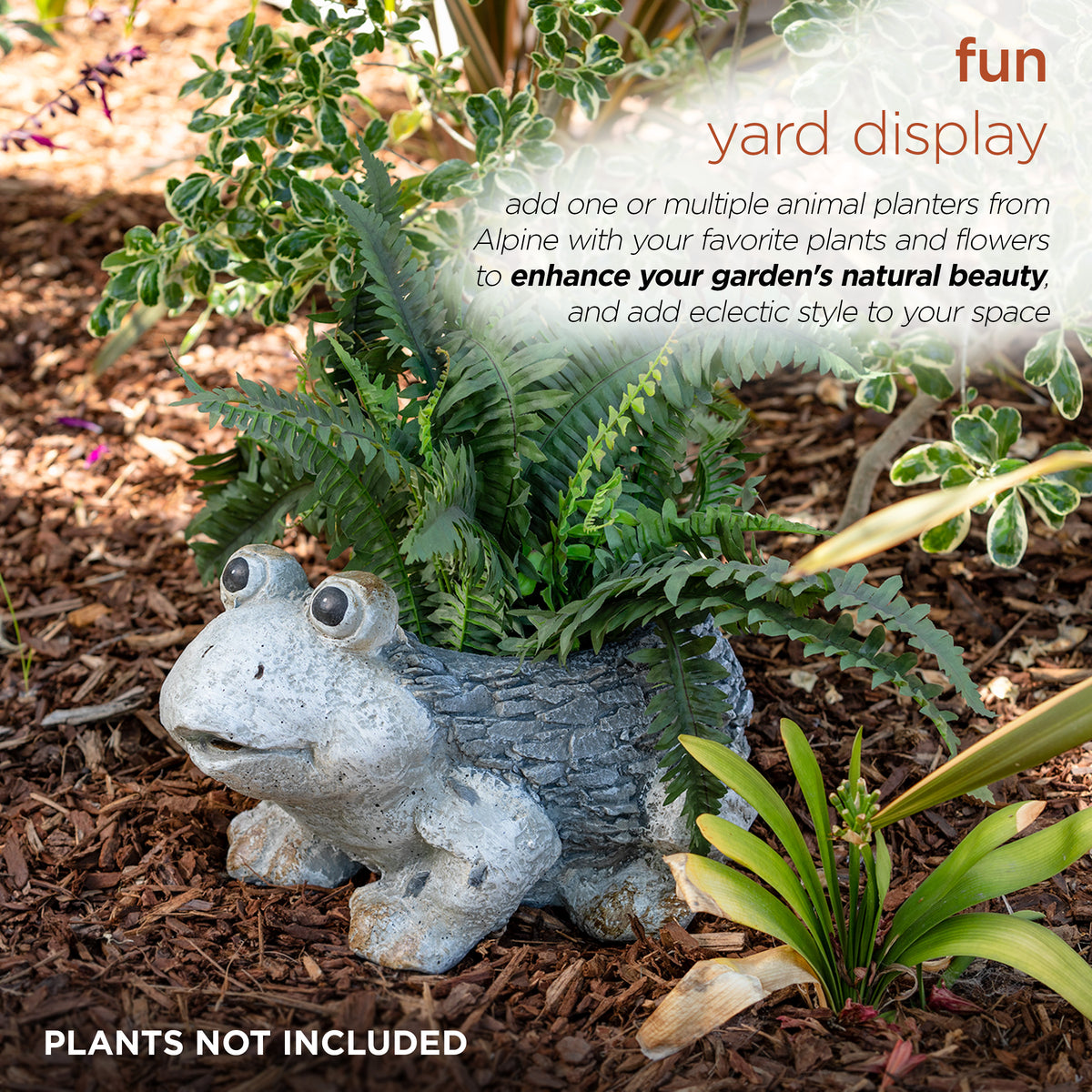 Ceramic Frog Planter, Gray E394699