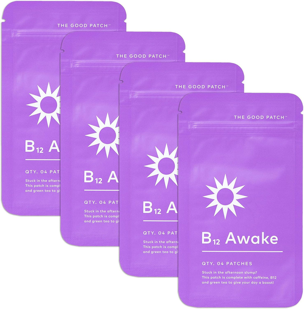 B12 Awake Patch with Caffeine and Green Tea Extract (16 Patches) Pack of 2 W34407
