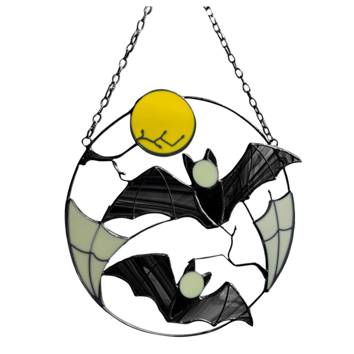 Gothic Bat Moon Dyed Decorative Panel Ornaments Window Wall Hanging Witch Pendant L232997