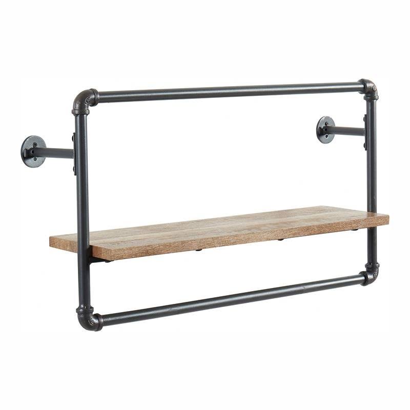 Sand Black Wood Wall Shelf I829