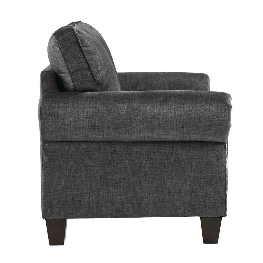Dark Gray Microfiber Loveseat W886785