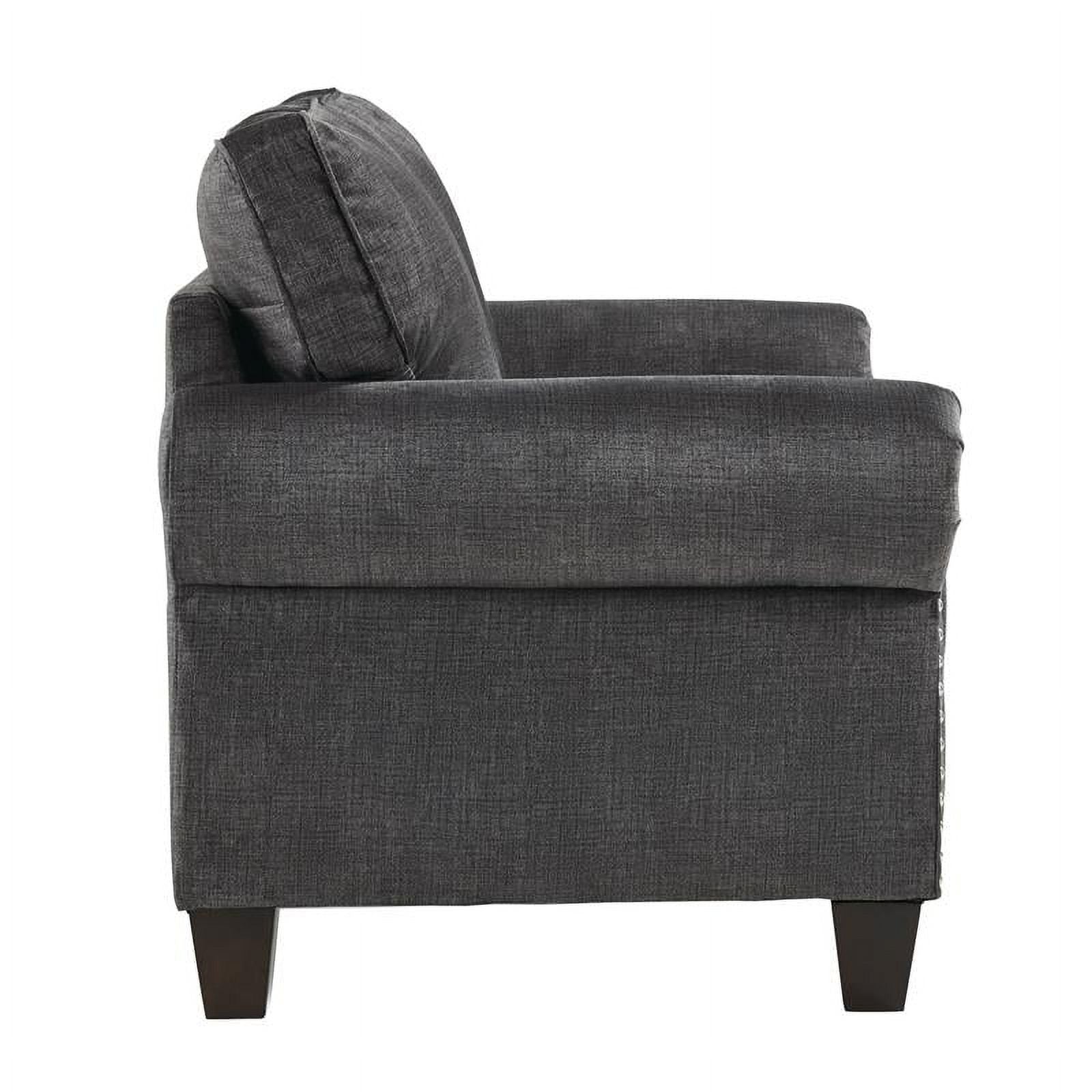 Dark Gray Microfiber Loveseat W886785