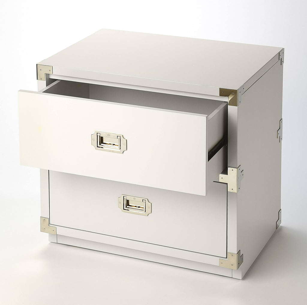 2 Drawer White Campaign Chest R221029